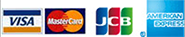 クレジットカード：VISA、MasterCard、JCB、AMERICAN EXPRESS